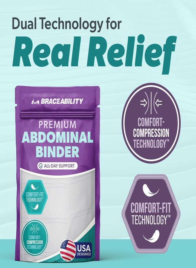 BraceAbility Medical Abdominal Stomach Binder - Belly Band Compression for Diastasis Recti, Postpartum, Post-Surgical Wrap for Tummy Tuck Recovery, Post op Abdominal Binder for Women and Men (XL 12") - Image 4